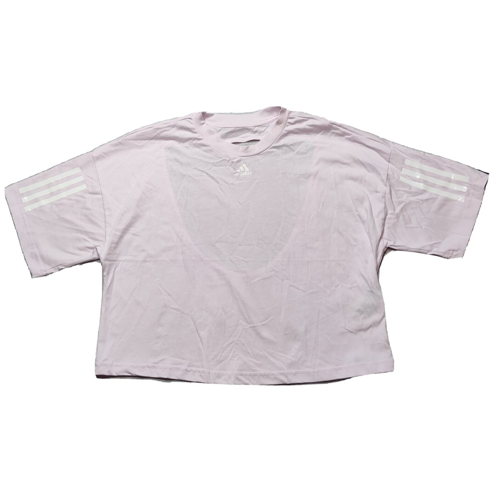 ADIDAS Women Medium Almost Pink Backless Loose Fit Hyperglam Boxy T-Shirt‎ NEW
